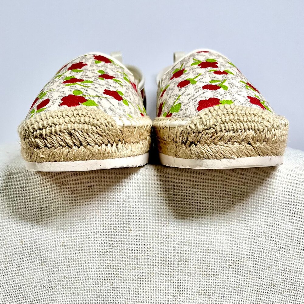 NWOT Michael Kors Floral Espadrille Flats MK Lenny Cottagecore slip-ons size 9 - Picture 5 of 16